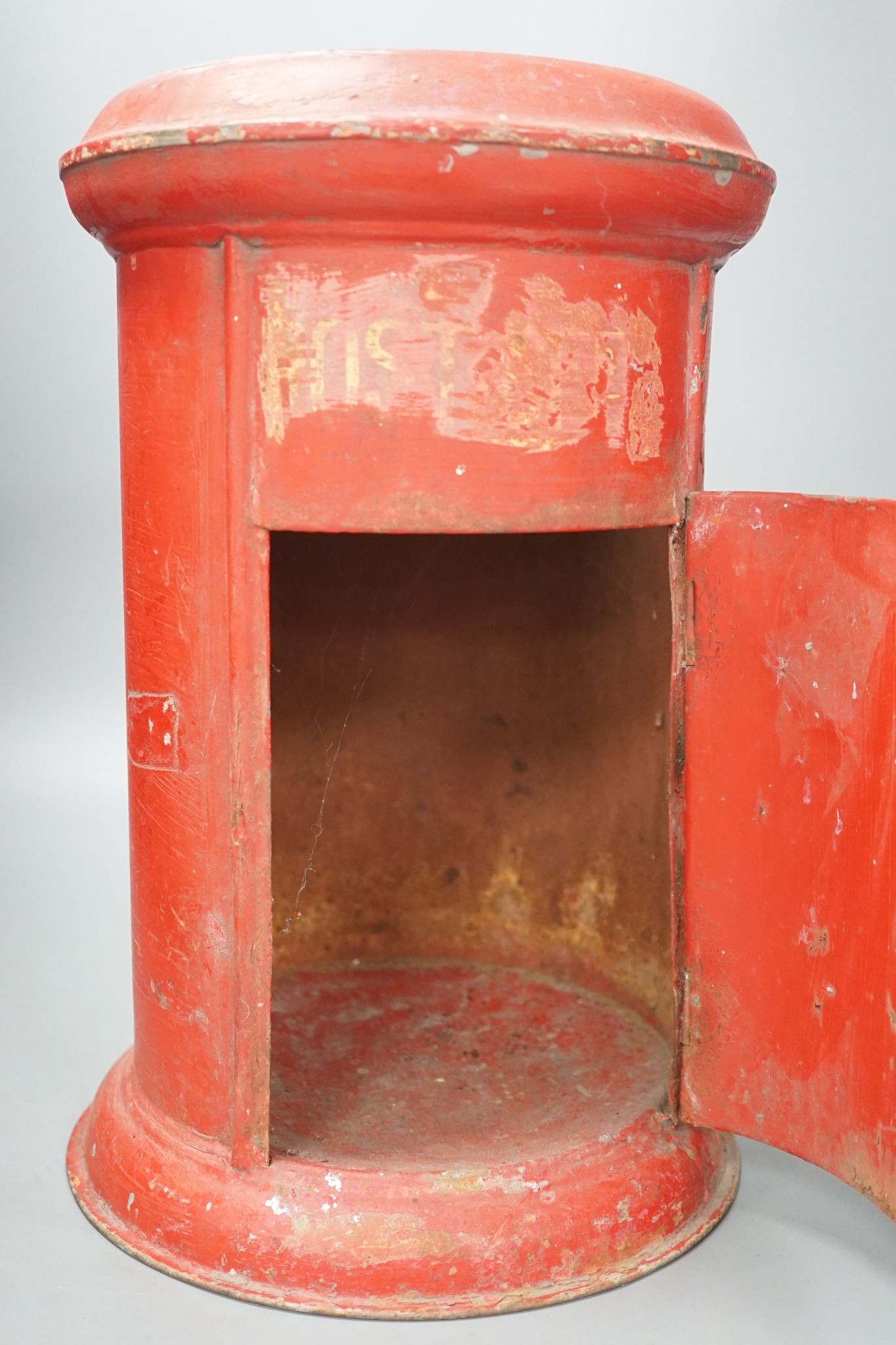 A painted metal country house post box 40cm